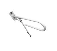 Croydex Foldaway Safety Support Hand Rail with Drop Down Leg | Stainless Steel Construction | White Finish | Suitable for Users Up To 150kg