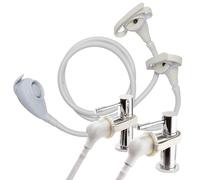 Croydex Freeway Secura Shower Attachment for Bath Taps with 1m hose length, Compatible with Round and Oval Basin Taps, Controllable Spray Pressure, Double Push on Shower for Bath Taps, White, AA107422