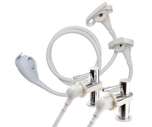 Croydex Freeway Secura Shower Head and Hose Attachment for Bath Taps - 1m Flexible Shower Hose with Tap Connectors and Straps to Secure, Controllable