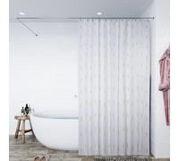 Croydex Gold Dotty Textile Shower Curtain, Water Repellant, Hygiene 'N' Clean, 12 Eyelets