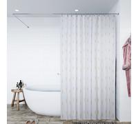 Croydex Gold Dotty Textile Shower Curtain, with Hygiene 'n' Clean, 12 Eyelets
