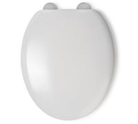 Croydex Grasmere Flexi-Fix White Toilet Seat - Adjustable Hinges with Rust Free Chrome Plated Hinge Covers, an Antibacterial Treated Surface and Made from Heavy Duty Thermoset Plastic (White)