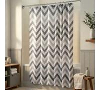 Croydex Grey Chevron Textile Shower Curtain