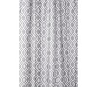 Croydex Grey Medallion Textile Shower Curtain with Hygiene 'N' Clean