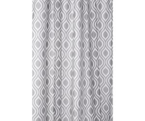 Croydex Grey Medallion Textile Shower Curtain with Hygiene 'N' Clean