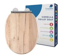 Croydex Flexi-Fix Toilet Seat Corella Oval - Grey Oak