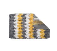 Croydex White, Grey and Yellow Super Soft Patterned Bathroom Mat with Slip-Resistant Backing,1 x 50 x 80 cm