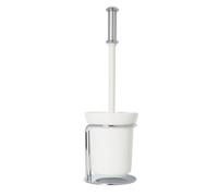 Croydex Grosvenor Bathroom Toilet Brush Modern Free Standing Holder Round Chrome