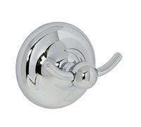 Croydex Grosvenor Solid Brass Robe & Towel Hook, Chrome Plated | No Drill Required | Your Choice to Screw or Glue with Flexi-Fix Brackets | Traditional Design | Fixings Included