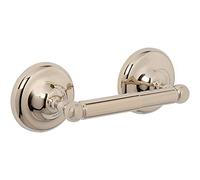 Croydex Grosvenor Spindle Solid Brass Toilet Roll Holder with Antique Gold Finish, Bathroom Storage Solution, Easy Fit Flexi-Fix Accessories, All Fixings Included, Screw or Glue Installation