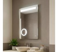 Croydex Halington 70 x 50cm LED Bathroom Mirror with 3x Magnifying Circle