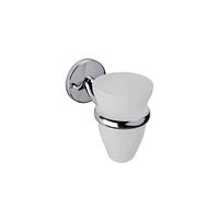 Croydex Hampstead Frosted Glass Bathroom Tumbler with Holder | Wall Mounted Toothbrush Holder | Traditional Design | Durable Zinc Alloy Construction | Bathroom Storage Solution
