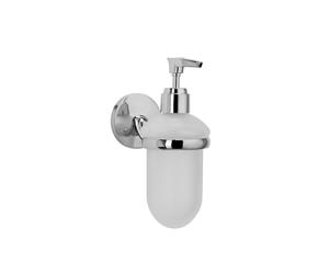 Croydex Hampstead White Soap Dispenser with Chrome Wall Mount for Bathroom