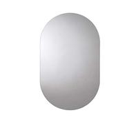 Croydex Harrop Rounded Rectangle Mirror with Hang N Lock Fitting System,Silver, 650 x 400 x 5mm
