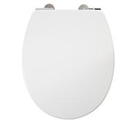 Croydex Haughton Premium Toilet Seat Soft Close, Adjustable Hinges Fit All Standard Toilets, Heavy Duty White Thermoset Plastic, Bottom Fixing, Quick Release Toilet Seat