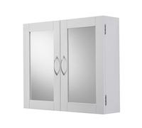 Croydex Hemlington Matt White Double Bathroom Cabinet With Mirrored Door (H)500mm (W)600mm