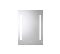 Croydex Henbury Bathroom Mirror with Lights - Easy to Install Bathroom LED mirror with Demister Pad, All Fittings Included, Two Light Strips, Touch Button Power Switch, 70x50cm