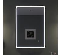 Croydex Bathroom Mirror with LED Lights Edge, Black Frame, 50 x 70cm - Henderson