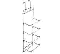 Croydex Hook Over Door Bathroom Towel Rack | Back of Door Storage | Fits Doors up to 40mm | Fits Four Towels | Holds up to 2.5kg | 5-Year Rust-Free Guarantee