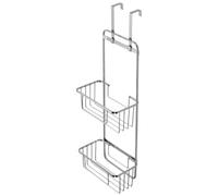 Croydex Hook Over Door Double Chrome Storage Basket - 710 x 410mm