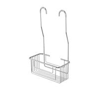 Croydex Shower Caddy Hanging Shower Storage - Hook Over Riser Rail with No Drilling Required, Space Saving Bathroom Storage Solution, Rust Free - 12.5x25x44cm