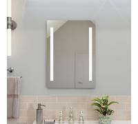 Croydex Illuminated Bathroom Battery Powered Mirror, Silver, Large