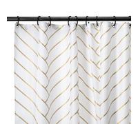 Croydex Hygeine 'n' Clean White Art Deco Shower Curtain (W)180Cm