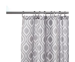 Croydex Hygeine 'n' Clean White & Grey Medallion Shower Curtain (W)180Cm