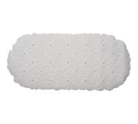 Croydex Hygiene 'N' Clean Anti-Bacterial Slip-Resistant Bubbles Rubber Suction Bath Mat, 75 x 35 cm, Arctic White