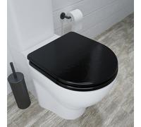 Croydex Lene Flexi-Fix™ Black Wood Toilet Seat WL601121H