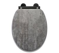 Croydex Kirkstone Flexi-Fix Oval Soft Close Toilet Seat Slate Grey