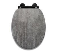 Croydex Kirkstone Flexi-Fix™ Wooden Oval Soft Close Toilet Seat - Slate Grey Wl602131H
