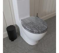 Croydex Kirkstone Flexi-Fix™ Wooden Soft Close Quick Release Toilet Seat - Cumbrian Slate Effect