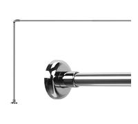 Croydex L Shaped Telescopic Shower Curtain Pole, Aluminium | Fixed Width of 740mm and Adjustable Length from 1400 - 2600mm | Perfect for Corner Installations | Silver Finish