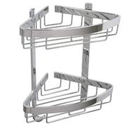 Croydex Large 2 Tier Corner Bathroom Storage Basket - Chrome