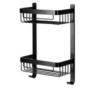 Croydex Large 2 Tier Shower Caddy Black Matt Bathroom Storage Basket Organiser
