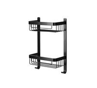 Croydex Two-Tier Shower Basket – Matte Black Large
