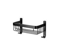 Croydex Large Black Shower Caddy - Aluminium Matt Black Bathroom Storage with Rust Free Guarantee, Wall Plugs & Screws Included and a 5kg Max Load - Home Essentials with Additional Hanging Hooks