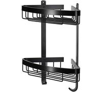 Croydex Large Two Tier Corner Basket Matt Black - Two Tier Wall Mounted