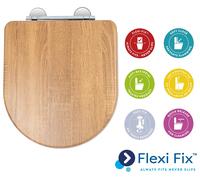 Croydex Levico Slow Close D Shaped Toilet Seat - Oak