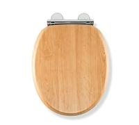 Croydex Light Oak Soft Close Toilet Seat, Flexi-Fix Hinges (Hartley)