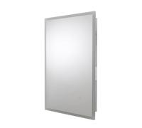 Illuminated Frosted Edge Mirror with Wireless Speakers, Shaver Plug and Hang n Lock Easy Fixing System 700mm x W500mm