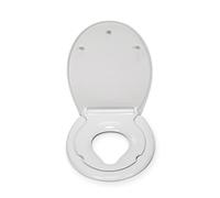Croydex Lomond Potty Training Toilet Seat - Removable Magnetic Child Seat with Soft Close Mechanism, Quick Release Hinges and an Antibacterial Treated Surface, Durable Thermoplastic (Family Seat)