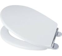 Croydex Lugano Adjustable Wooden Toilet Seat Soft Close Flexi-Fix Bathroom White