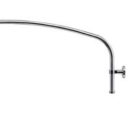 Croydex Luxury Chrome Curved Shower Curtain Rail - Modern L-Shaped Shower Rod, Quick & Easy Installation, Straight Wall or Corner, Adjustable Length up to 2000mm