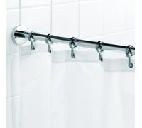 Croydex AD116541 Round Section Shower Curtain Rod With Rings Maximum Length 2500mm Chrome