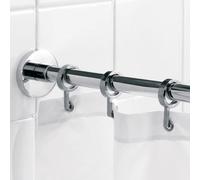 Croydex Luxury Shower Curtain Pole 2500mm Aluminium Rod with 12 Curtain Rings