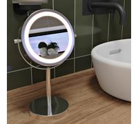 Croydex Make Up Mirror Magnifying x3 Free Standing LED Chrome Mirror
