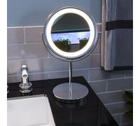 Croydex LED Makeup Mirror with 3x Magnification and Rotating Face