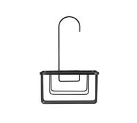 Croydex Matt Black Hook Over Shower Caddy, Durable Powder-Coated Mild Steel Bath